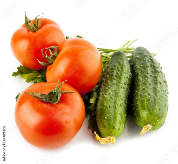 Obraz cucumbers and tomatoes
