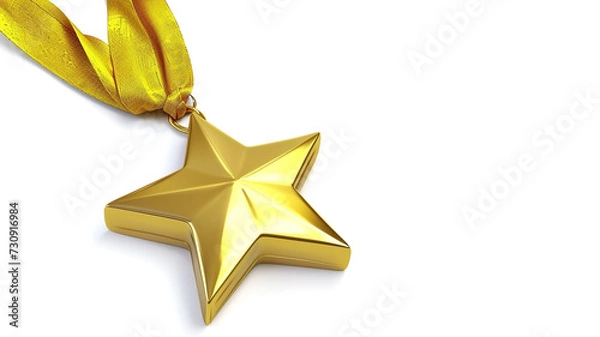 Obraz Gold star with ribbon