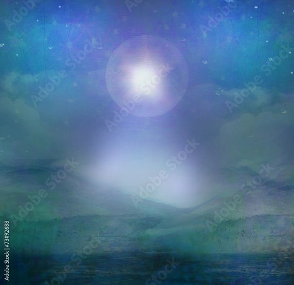 Obraz Star of Bethlehem illustration of the star over the desert