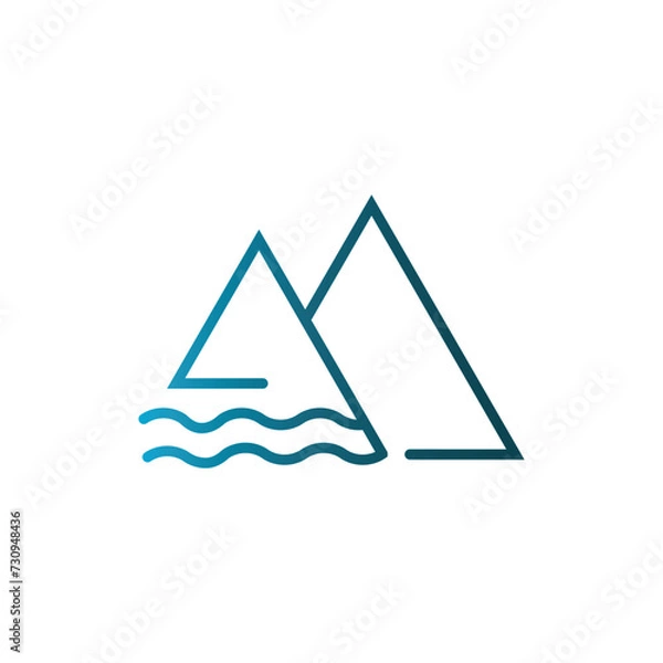 Fototapeta Simple mountain outline vector logo