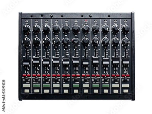 Obraz Analog mixer, transparent background, isolated image, generative AI