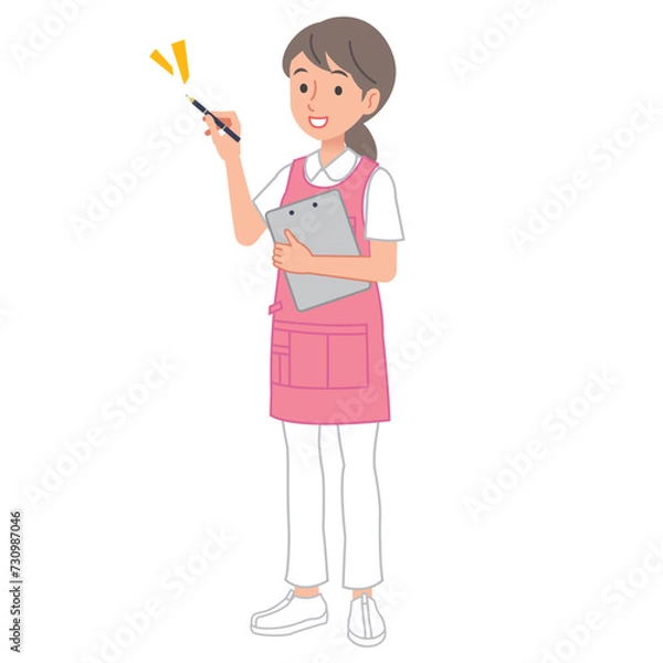 Fototapeta 書類をチェックする介護スタッフの女性