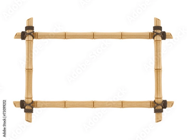Obraz render of a bamboo frame, isolated on white