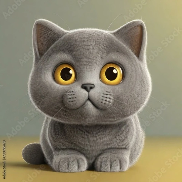 Obraz scottish cat illustration