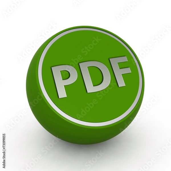 Fototapeta Pdf circular icon on white background