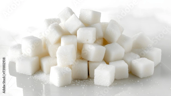 Obraz sugar cubes on white background