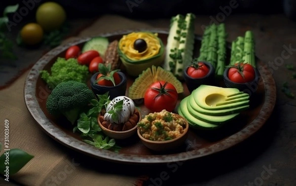 Obraz Assorted Vegetables and Fruits on Table