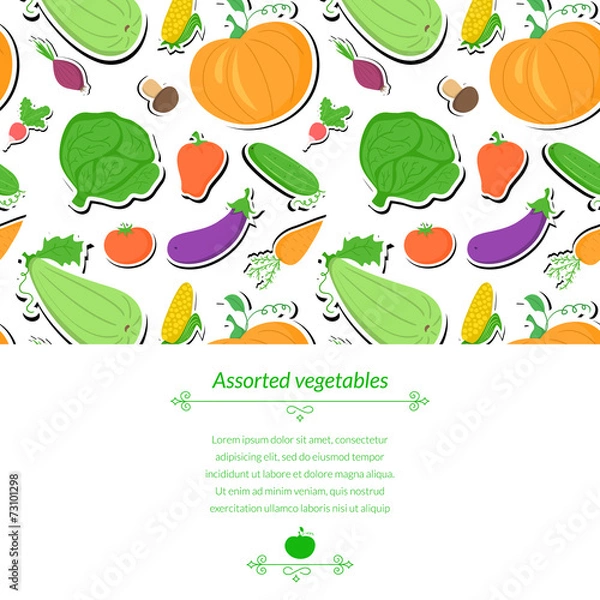 Fototapeta Vegetables vector background