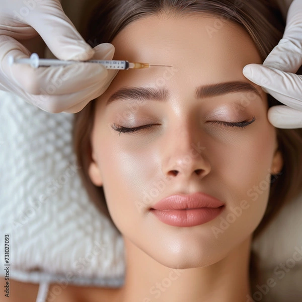 Fototapeta Woman undergoing Botox procedures