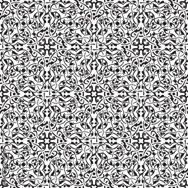 Fototapeta Black seamless pattern