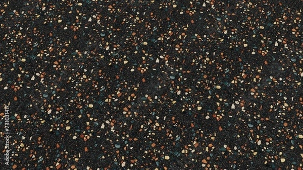 Obraz black terrazzo texture background