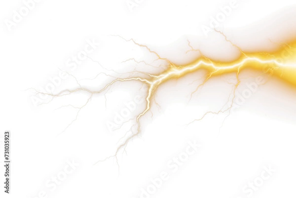 Fototapeta High Voltage Power  Realistic Lightning Bolt Effect on Transparent Background – PNG Overlay for Striking Image