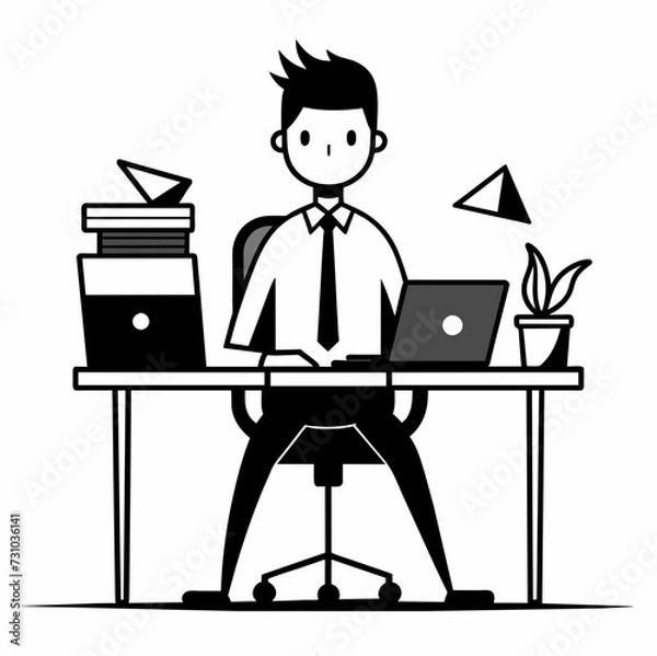Fototapeta man with laptop