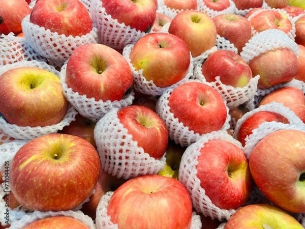 Fototapeta Full frame of red apples