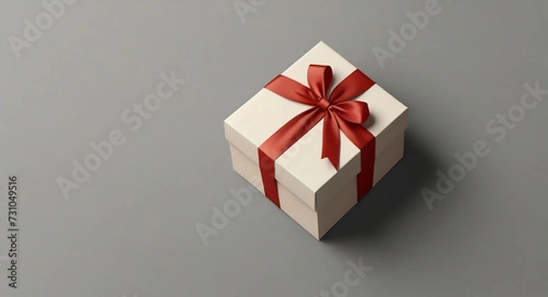 Obraz Simple Gift background template, with gift box, with space for text