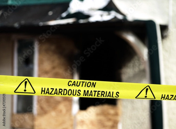 Obraz Caution Hazardous Materials Yellow Police Tape