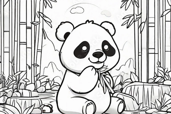 Fototapeta panda coloring pages. generative ai