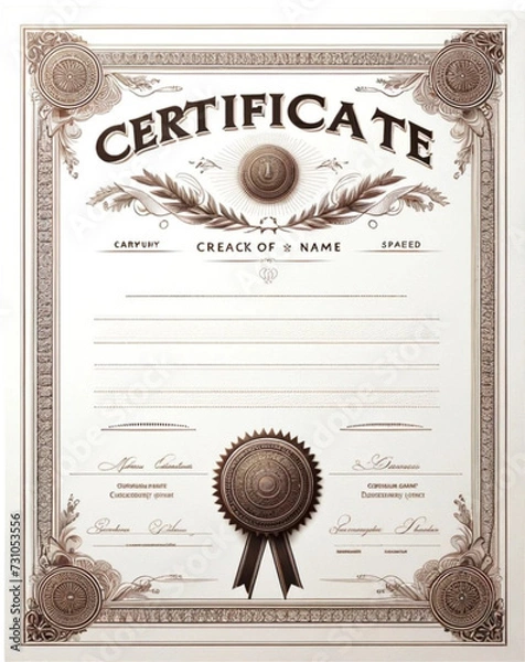 Obraz certificate of completion template