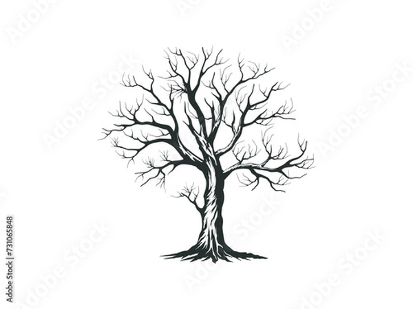 Obraz dry tree vector illustrations isolated on white