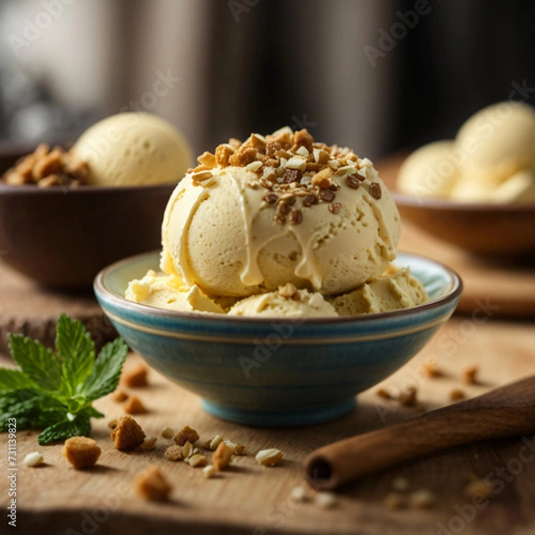 Obraz Israeli Halva Ice Cream - A Creamy Middle Eastern Treat