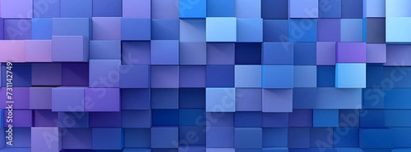 Fototapeta purple blue and blue grid background, in the style of sculptural reliefs, blocky