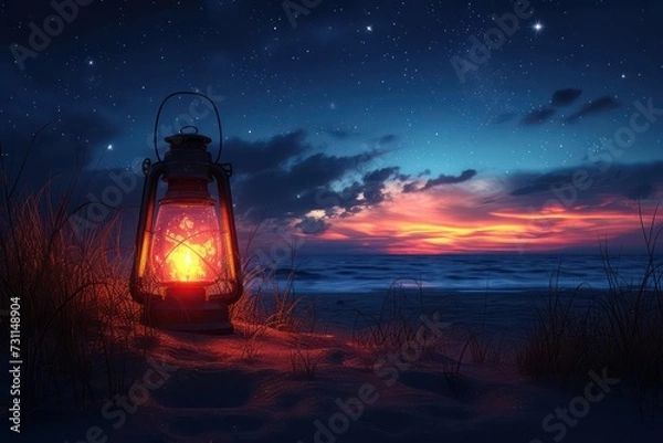 Fototapeta Background of calming lanterns, perfect for a Ramadan-themed backdrop. Islamic greeting card template with Ramadan for wallpaper design