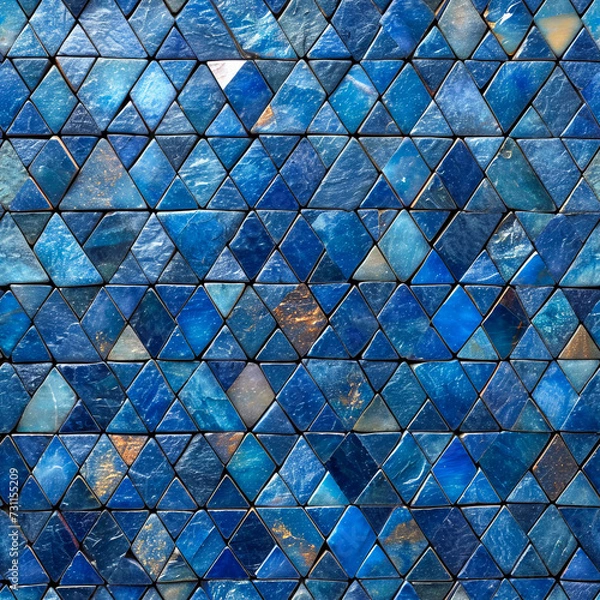 Fototapeta blue Mosaic pattern as a tile for seamless background and for filling surfaces in soft colors, ai generated