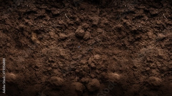 Obraz A background texture of rich dark brown soil