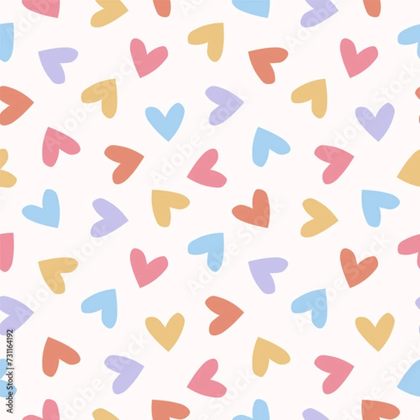 Obraz Seamless pattern with colorful hearts