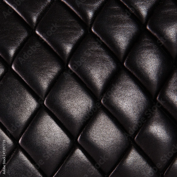 Obraz Black quilted  natural leather