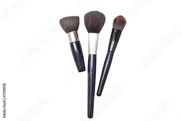 Fototapeta Professional make-up brushes cosmetic isolated on white backgrou