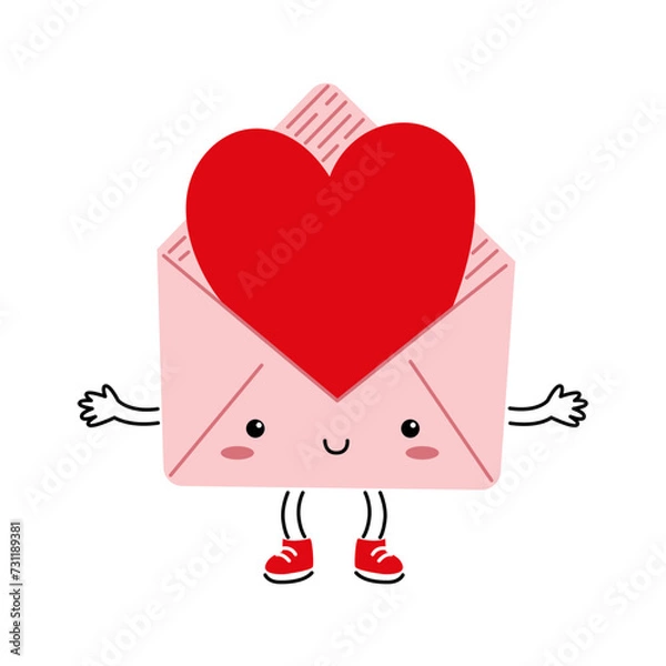 Fototapeta heart in envelope