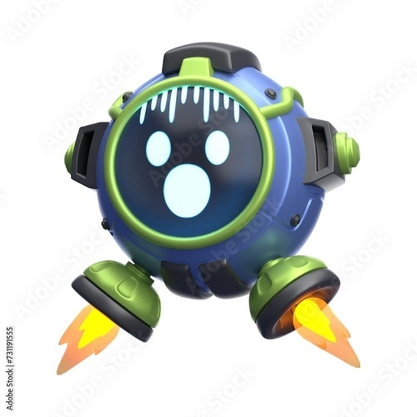 Fototapeta Variety of 3D Robot Expressions Illustration