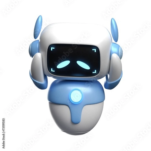 Fototapeta Variety of 3D Robot Expressions Illustration