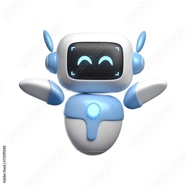 Fototapeta Variety of 3D Robot Expressions Illustration