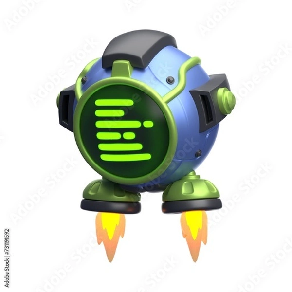 Fototapeta Variety of 3D Robot Expressions Illustration
