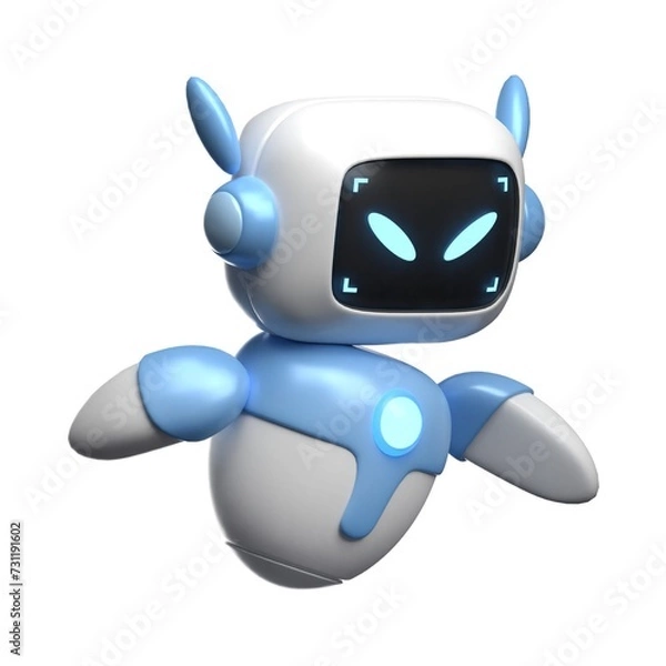 Fototapeta Variety of 3D Robot Expressions Illustration