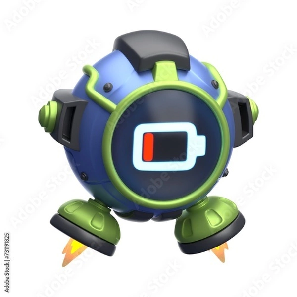 Fototapeta Variety of 3D Robot Expressions Illustration