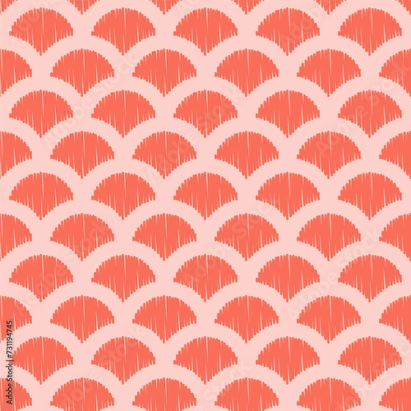 Obraz Seamless pattern with red scallops
