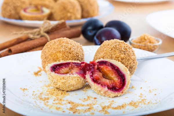 Obraz Delicious sweet plum dumplings