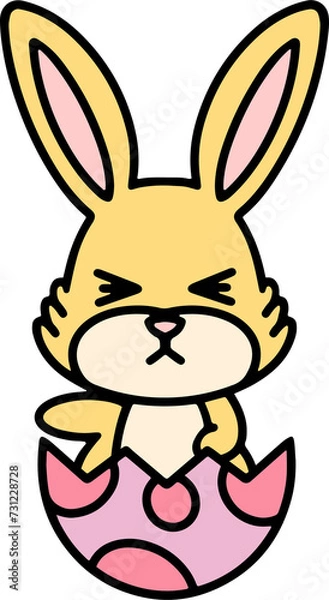 Fototapeta cute easter bunny cartoon with easter egg