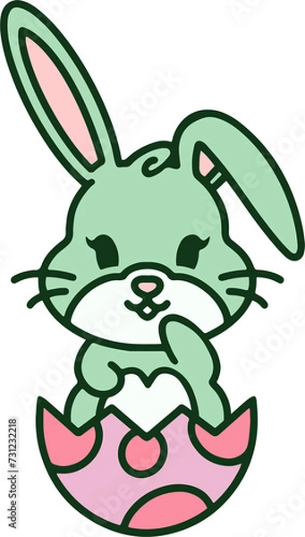 Fototapeta easter rabbit and egg