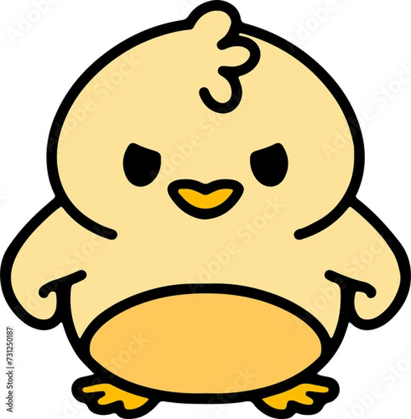 Obraz cartoon cute easter chick