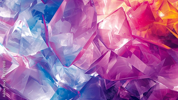 Obraz Dynamic Abstract Crystal Digital Artwork Background