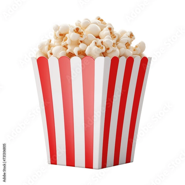 Fototapeta 3d popcorn bucket isolated on transparent background, png