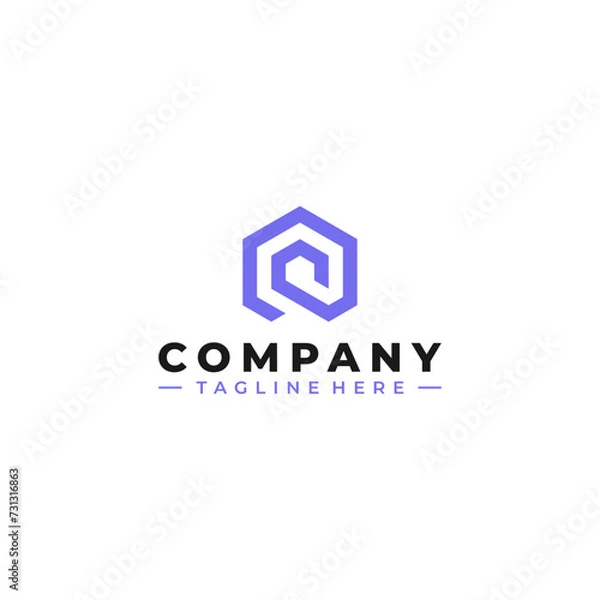 Fototapeta initial letter r tech logo design