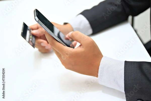 Fototapeta internet shopping,online payment with credit card
