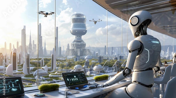 Fototapeta Digital Strategy in Action: Navigating the Future of Business with Innovation and Technology