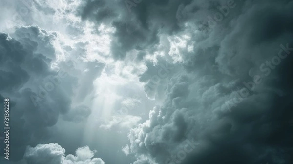 Obraz Storm clouds on grey sky