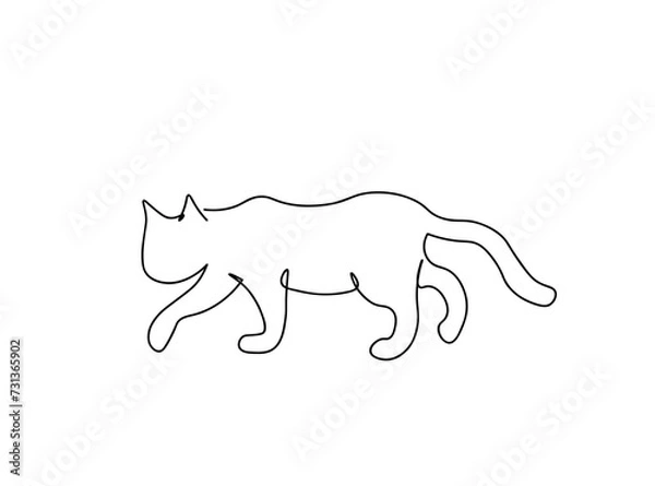 Obraz Cat Single Line Art Drawing